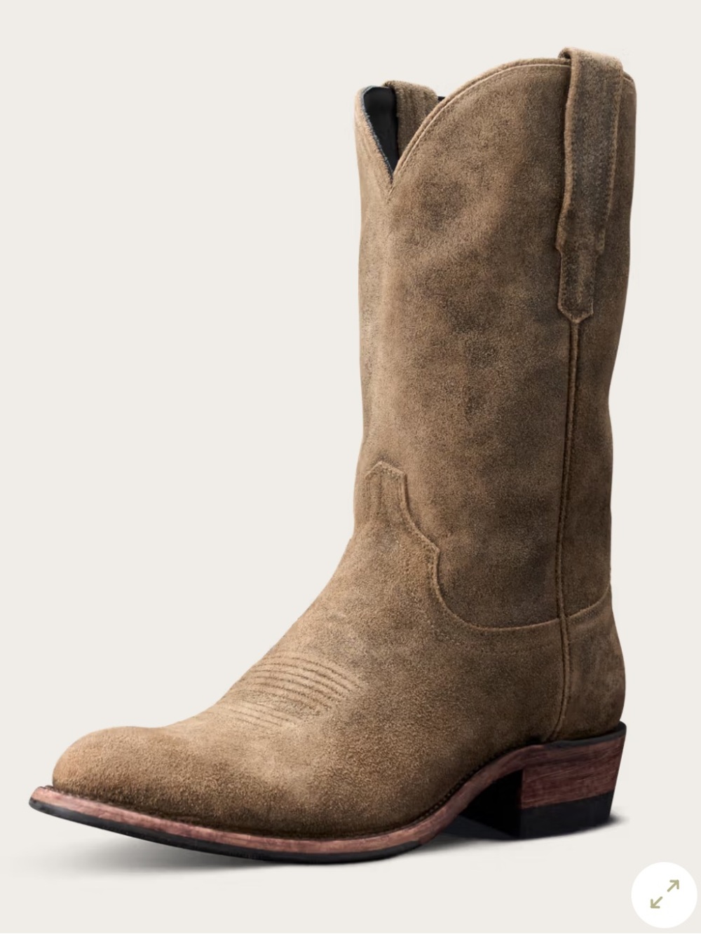 Tecovas Johnny Suede Boots Mens 9D Cowboy Western Ranchwear Chore Roper Gravel